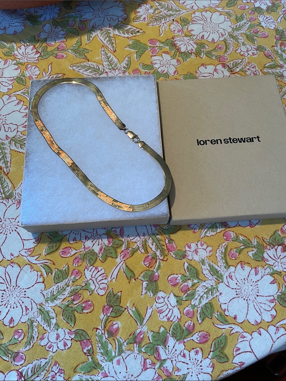 Loren Stewart Gold Herringbone Necklace